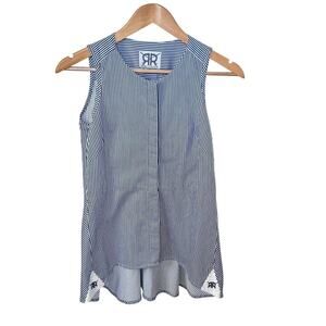 DOUBLE R by Ravi‎ Ratan Custom Tailored Cotton Sleeveless Blouse Sz S/M